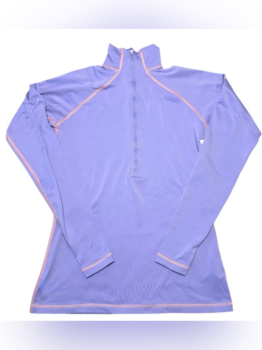 Nike Pro Dri-Fit 1/2 Zip Purple Pullover Pink seam Womens/Girls Large Longsleeve
